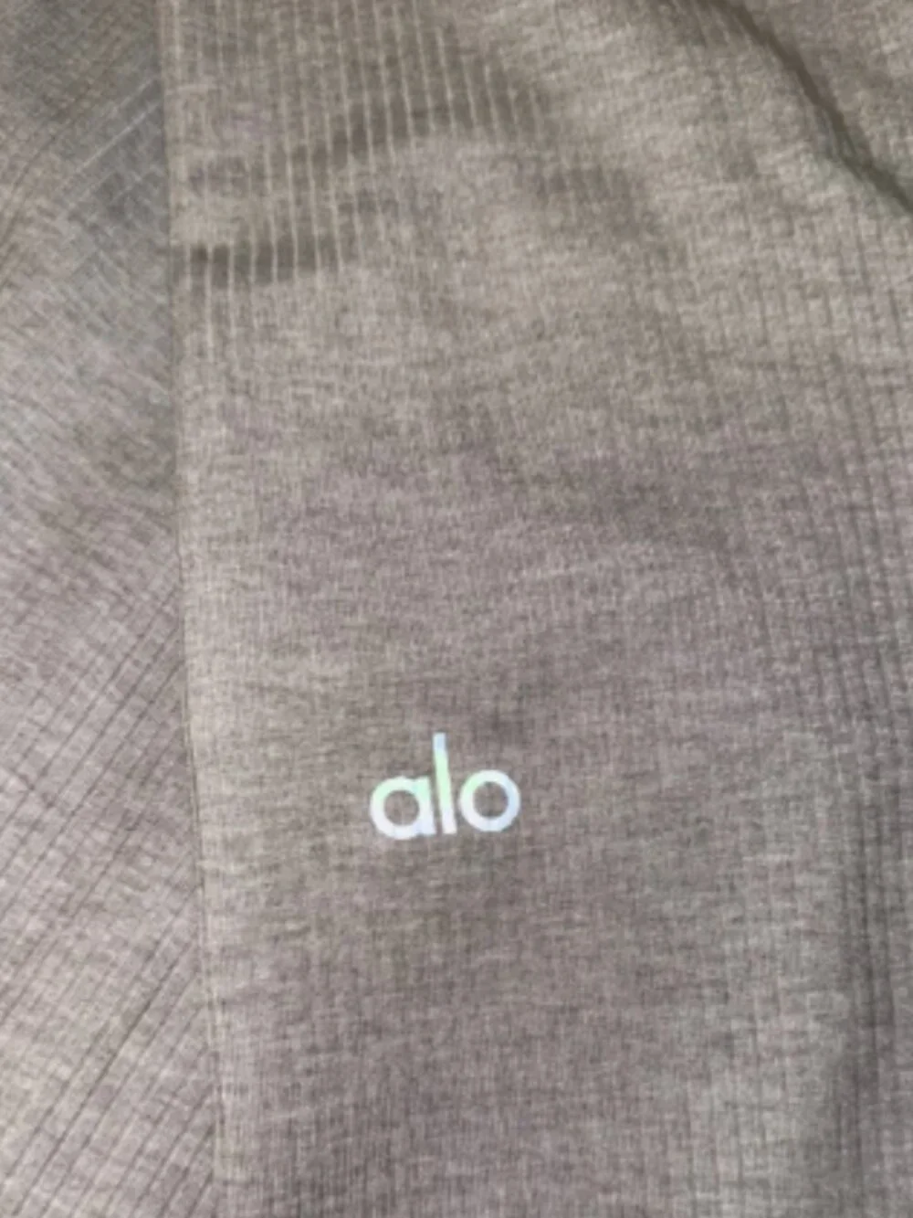 ALO Yoga RIBBED HIGH-WAIST 7/8 BLISSFUL LEGGING HEATHER GREY Size S NWT